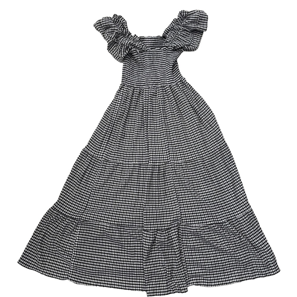 Grace + Karma Y2K Tiered Ruched Maxi Dress S Peasant Feminine Fairy Boho Flowy
